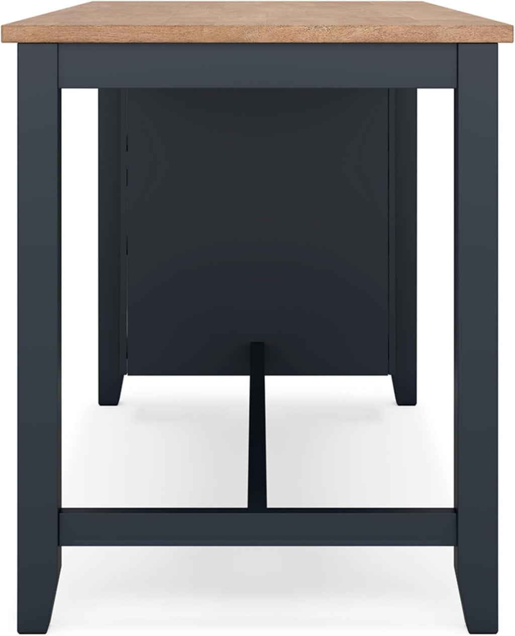 Counter Height Dining Table With Shelves In Blue And Brown