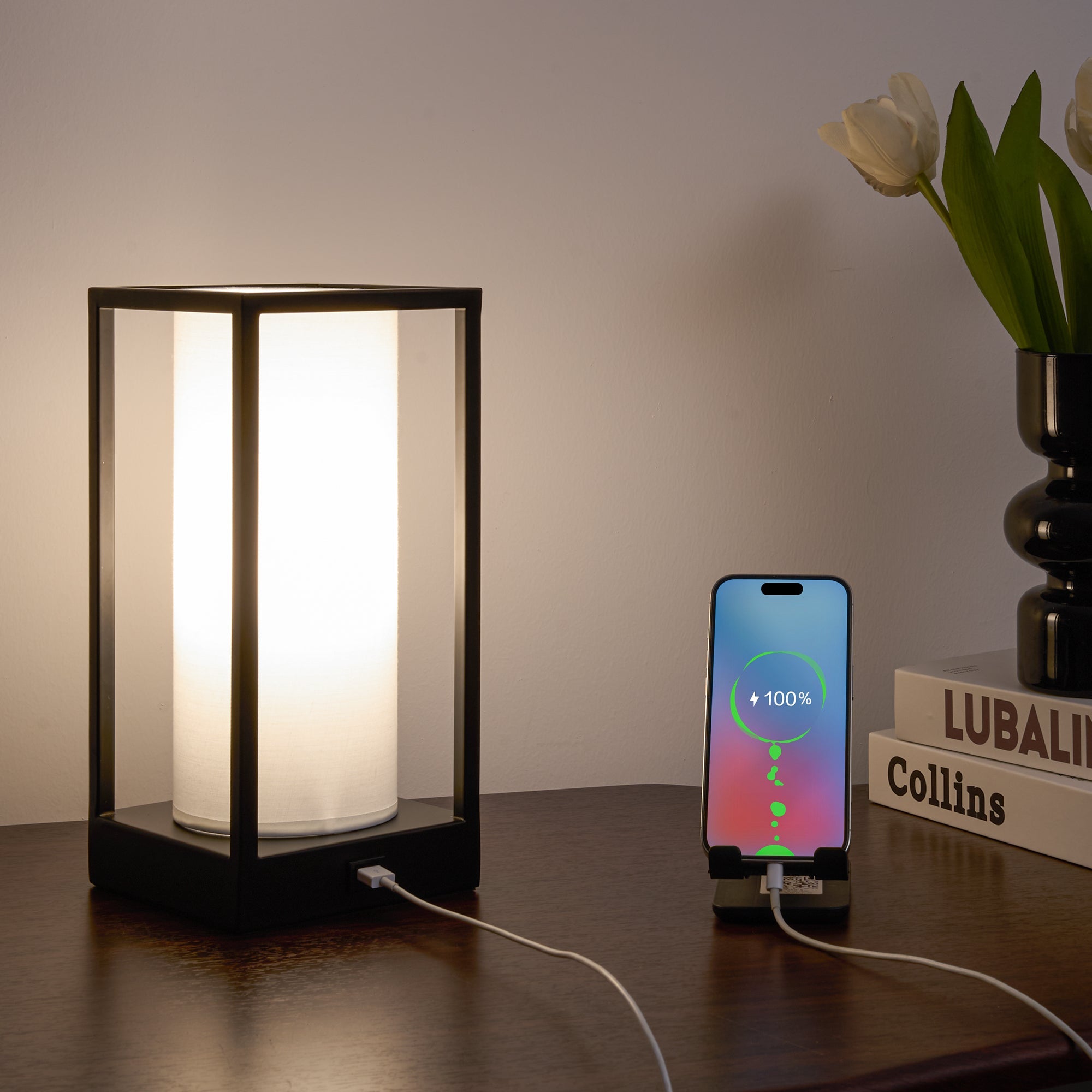 Table Lamp with Phone Charger
