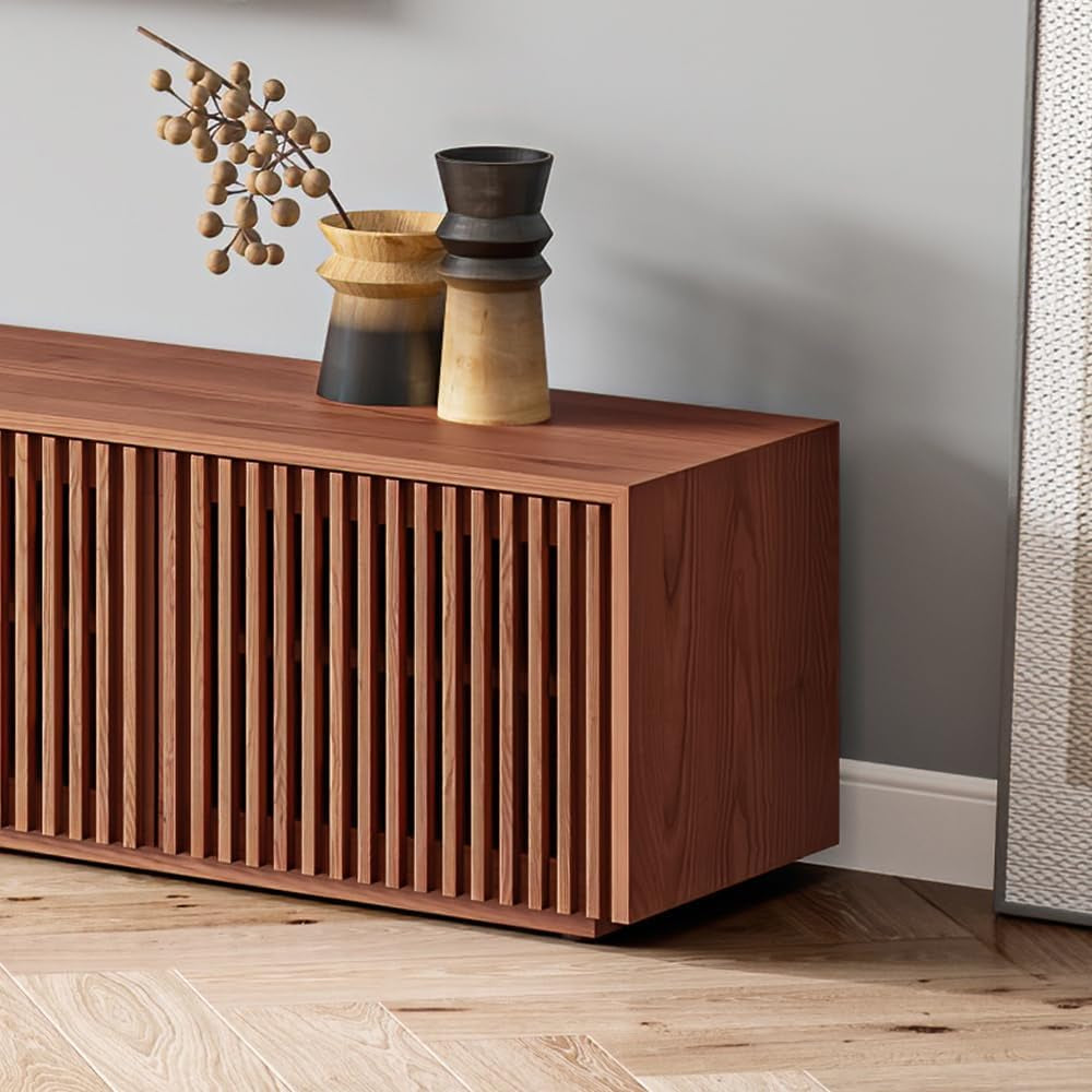 Mid Century Modern TV Stand Solid Wood Console